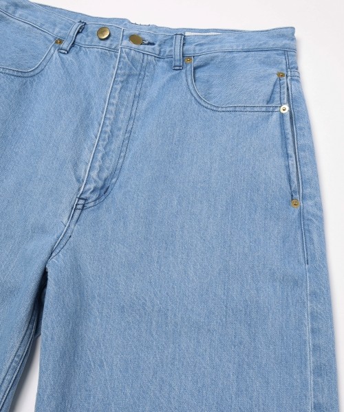 Heavy Bleach Wash 12oz Denim Wide Curve Pants