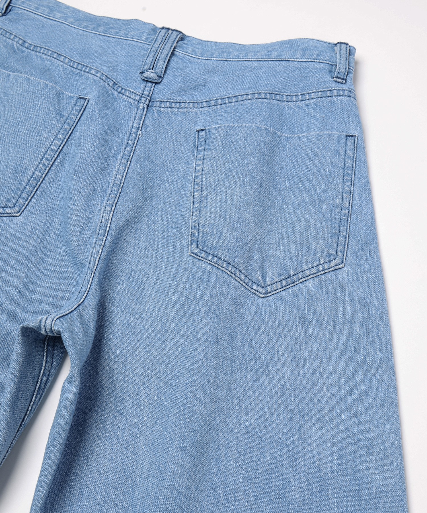 Heavy Bleach Wash 12oz Denim Wide Curve Pants