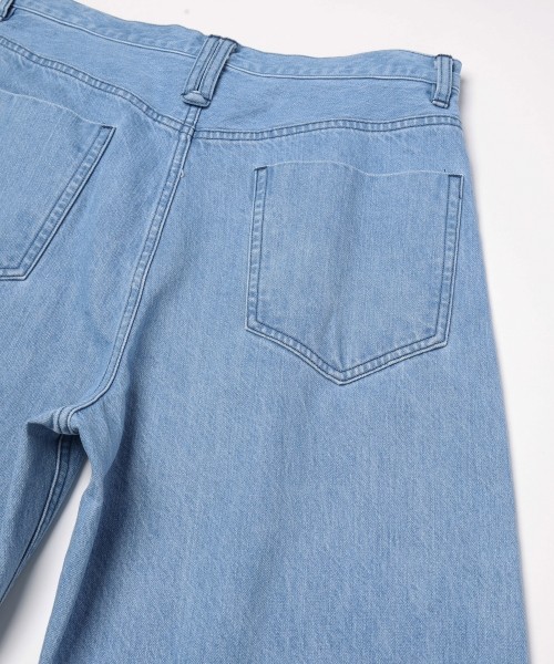 Heavy Bleach Wash 12oz Denim Wide Curve Pants