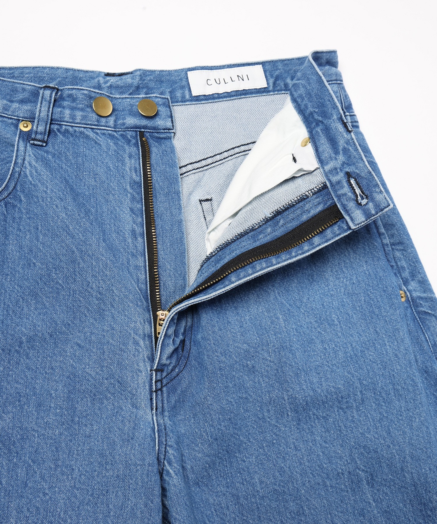 Heavy Bleach Wash 12oz Denim Wide Curve Pants