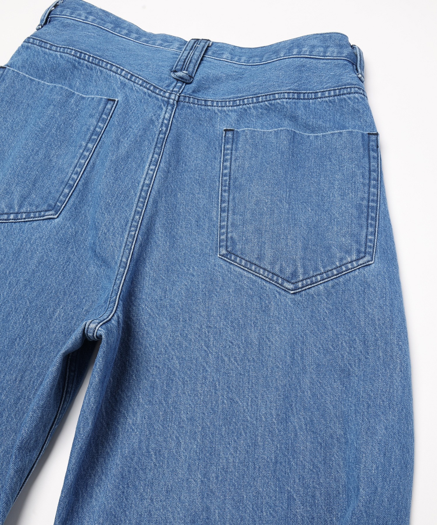Heavy Bleach Wash 12oz Denim Wide Curve Pants