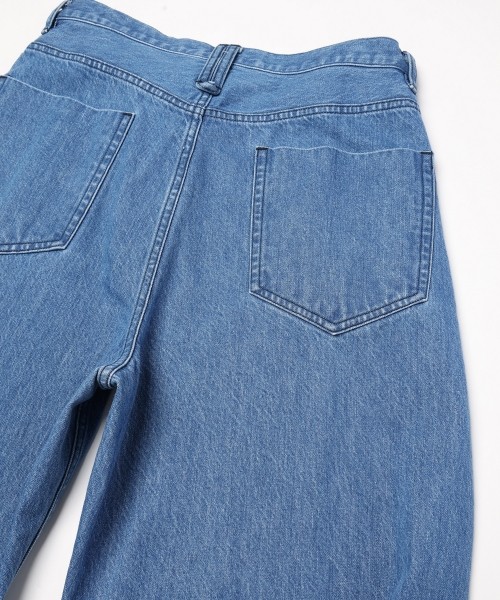 Heavy Bleach Wash 12oz Denim Wide Curve Pants
