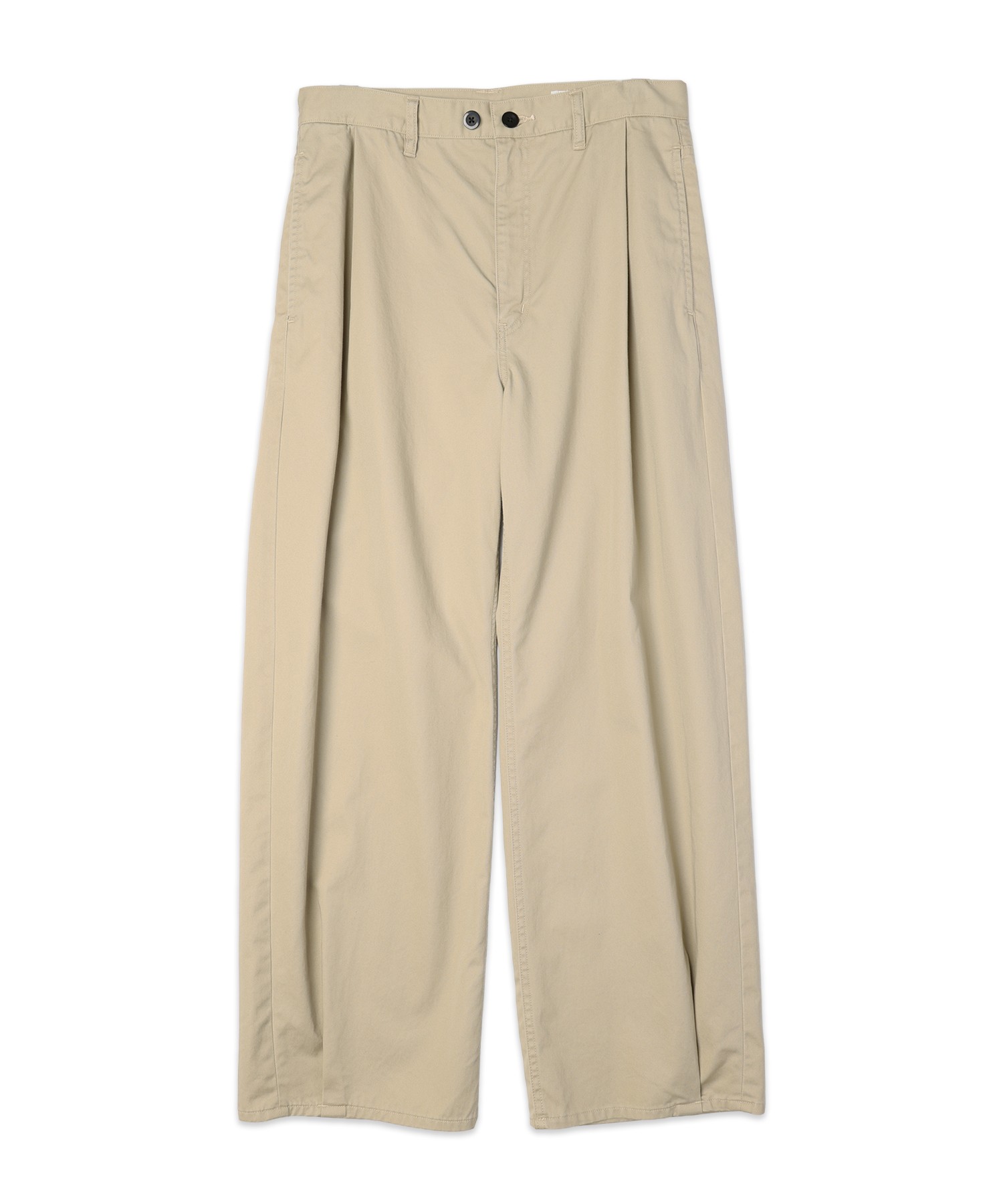 Frosted Wash Waist & Hem Tuck Chino Wide Pants