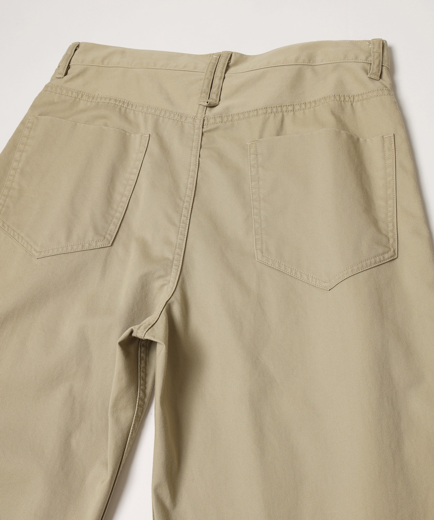 Frosted Wash Waist & Hem Tuck Chino Wide Pants