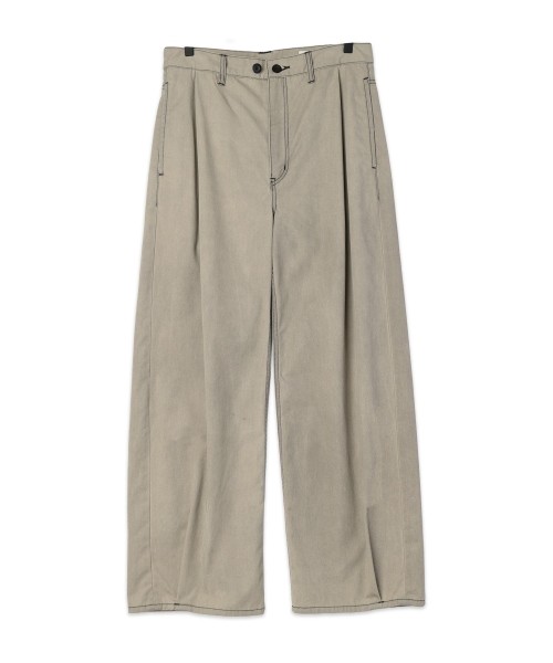 Frosted Wash Waist & Hem Tuck Chino Wide Pants
