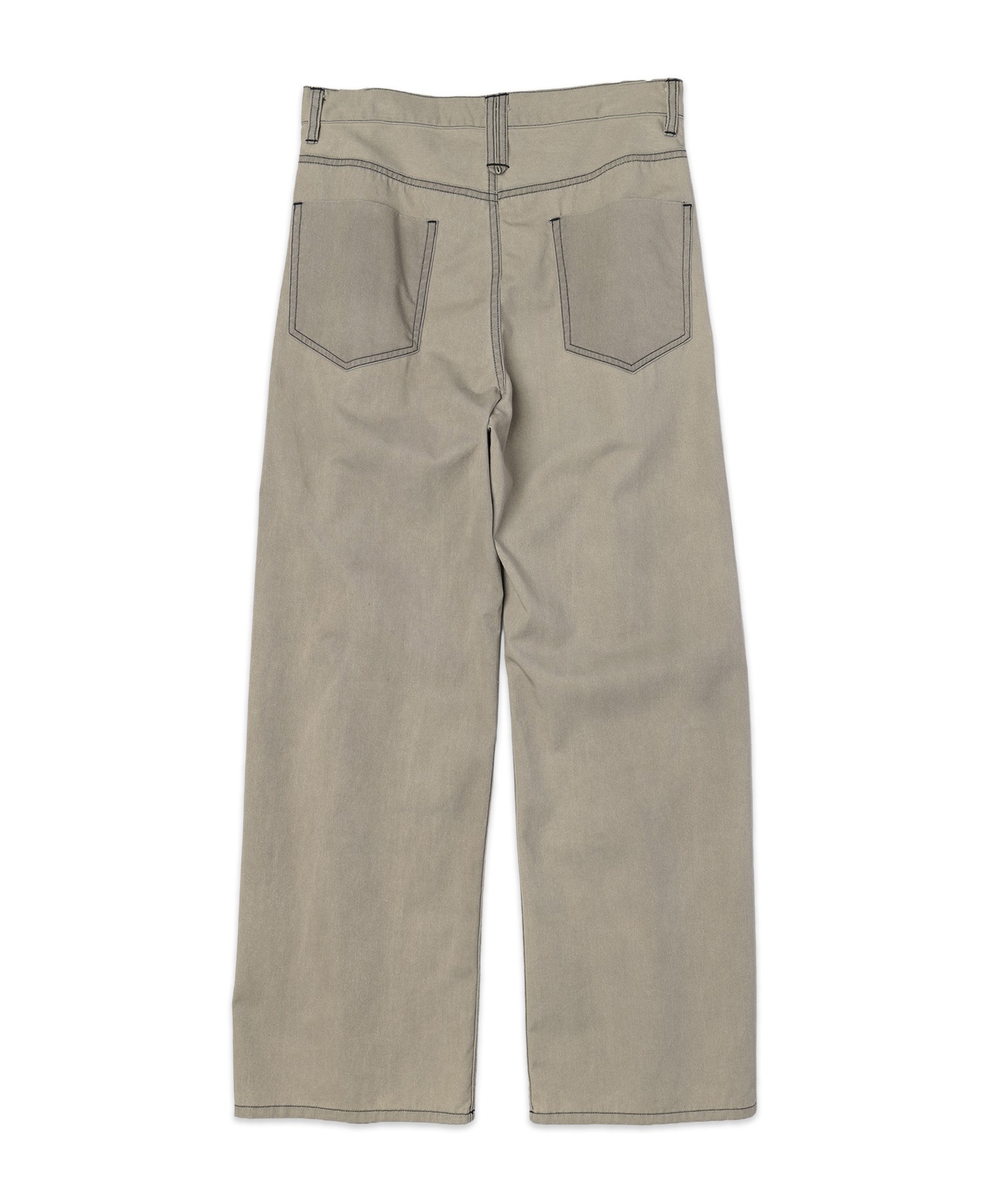 Frosted Wash Waist & Hem Tuck Chino Wide Pants