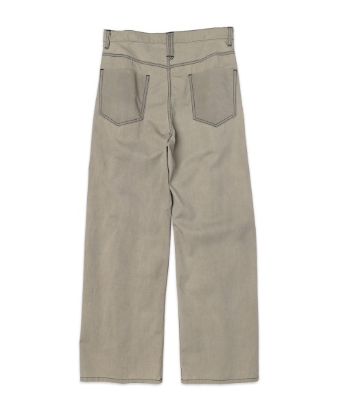 Frosted Wash Waist & Hem Tuck Chino Wide Pants