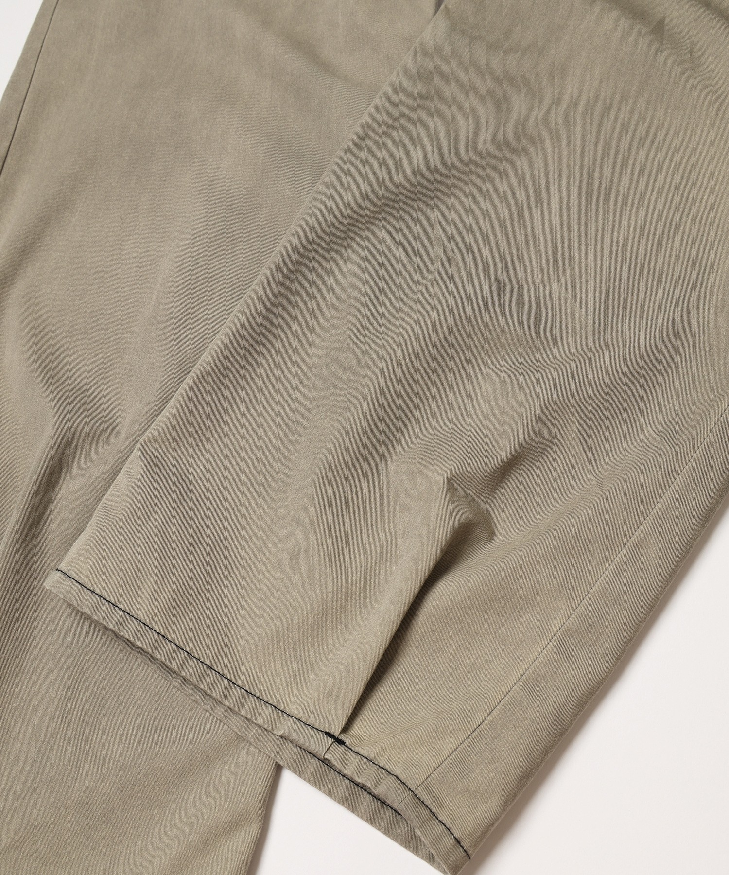 Frosted Wash Waist & Hem Tuck Chino Wide Pants
