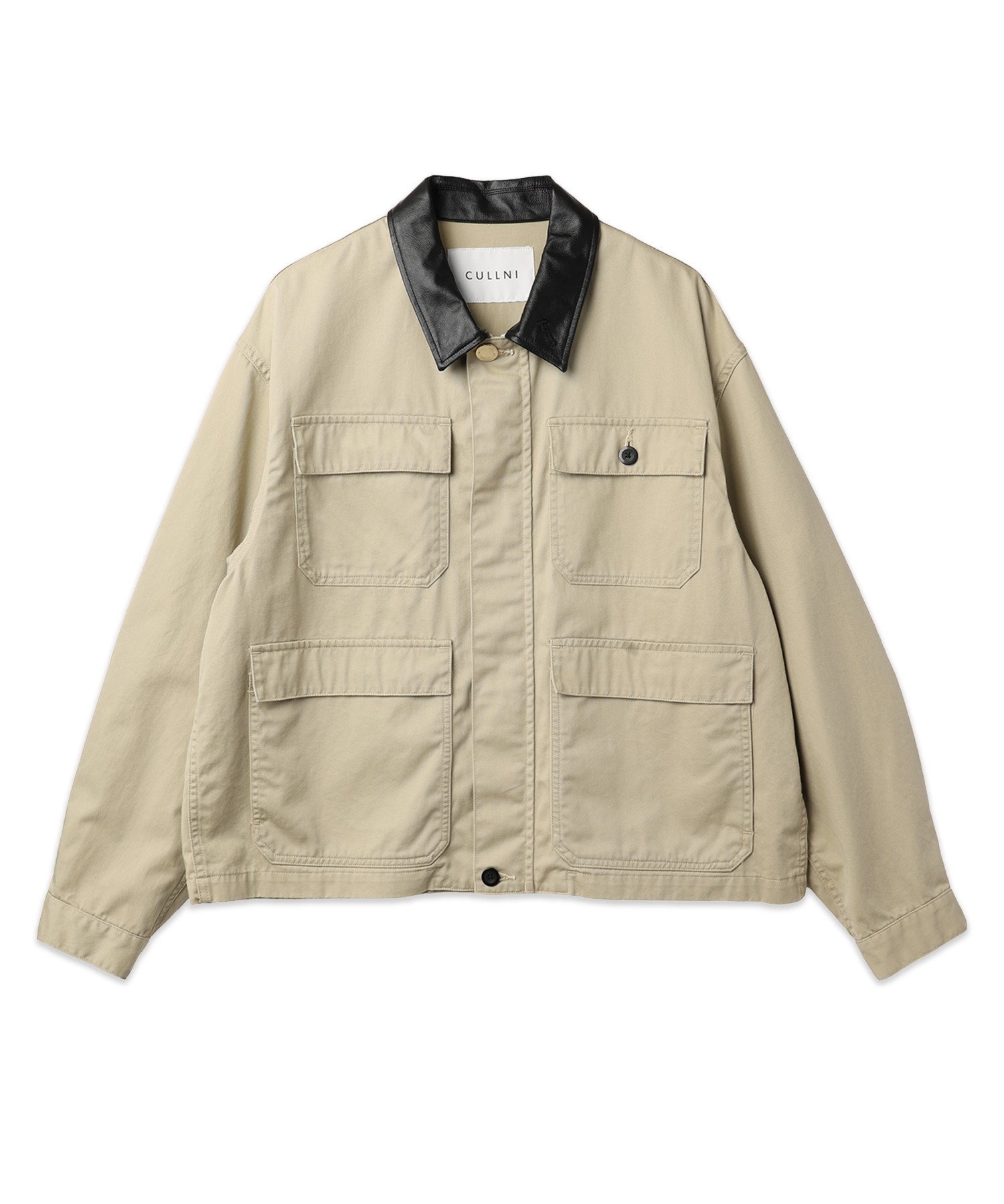 Frosted Wash Leather Collar Chino Jacket
