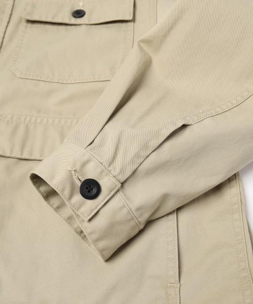 Frosted Wash Leather Collar Chino Jacket