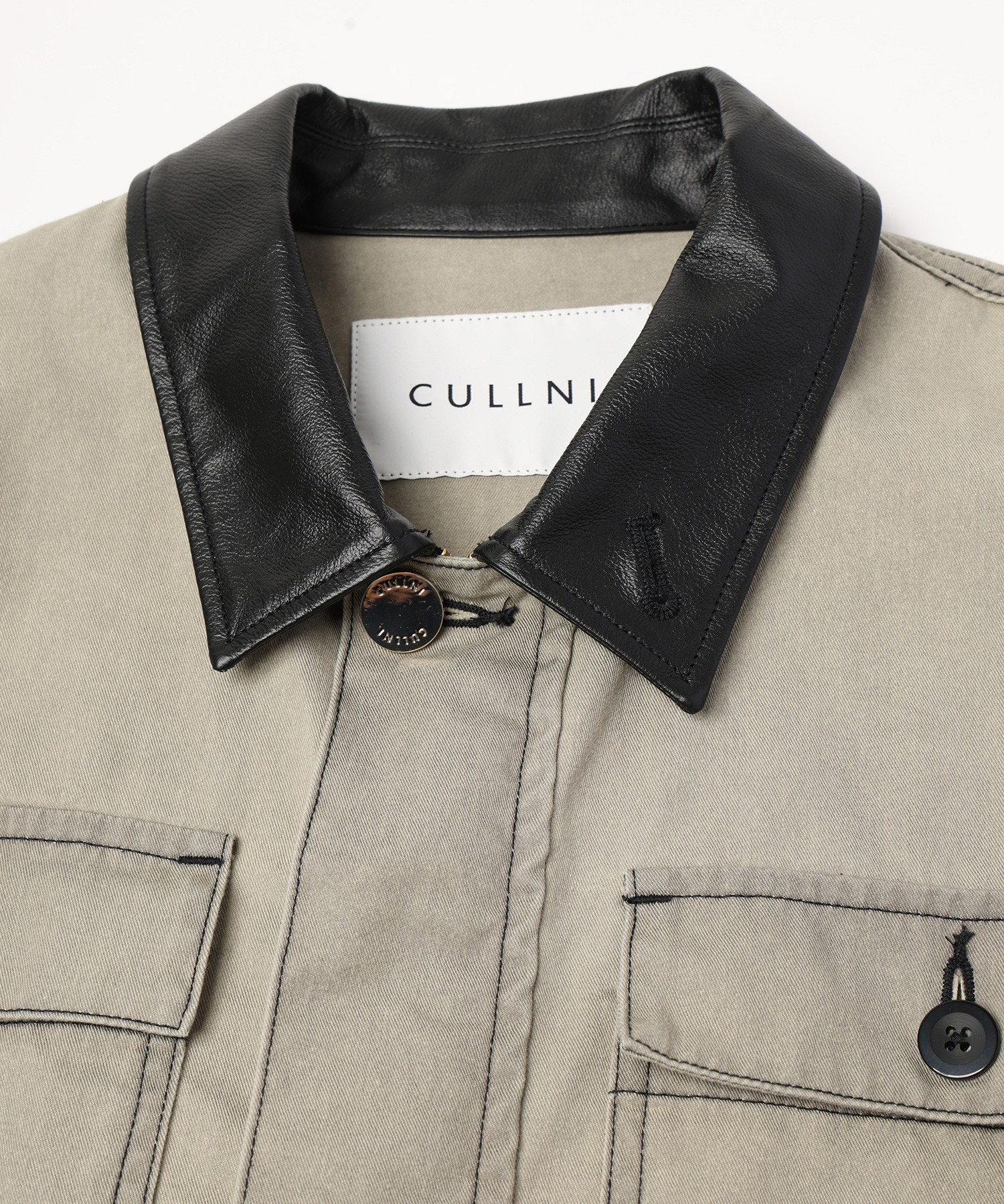 Frosted Wash Leather Collar Chino Jacket