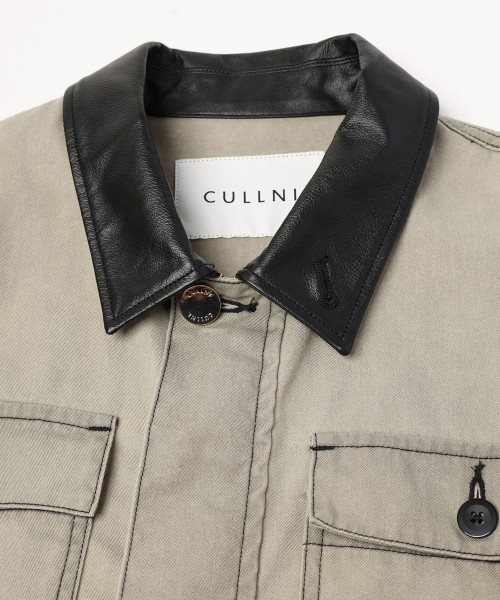 Frosted Wash Leather Collar Chino Jacket