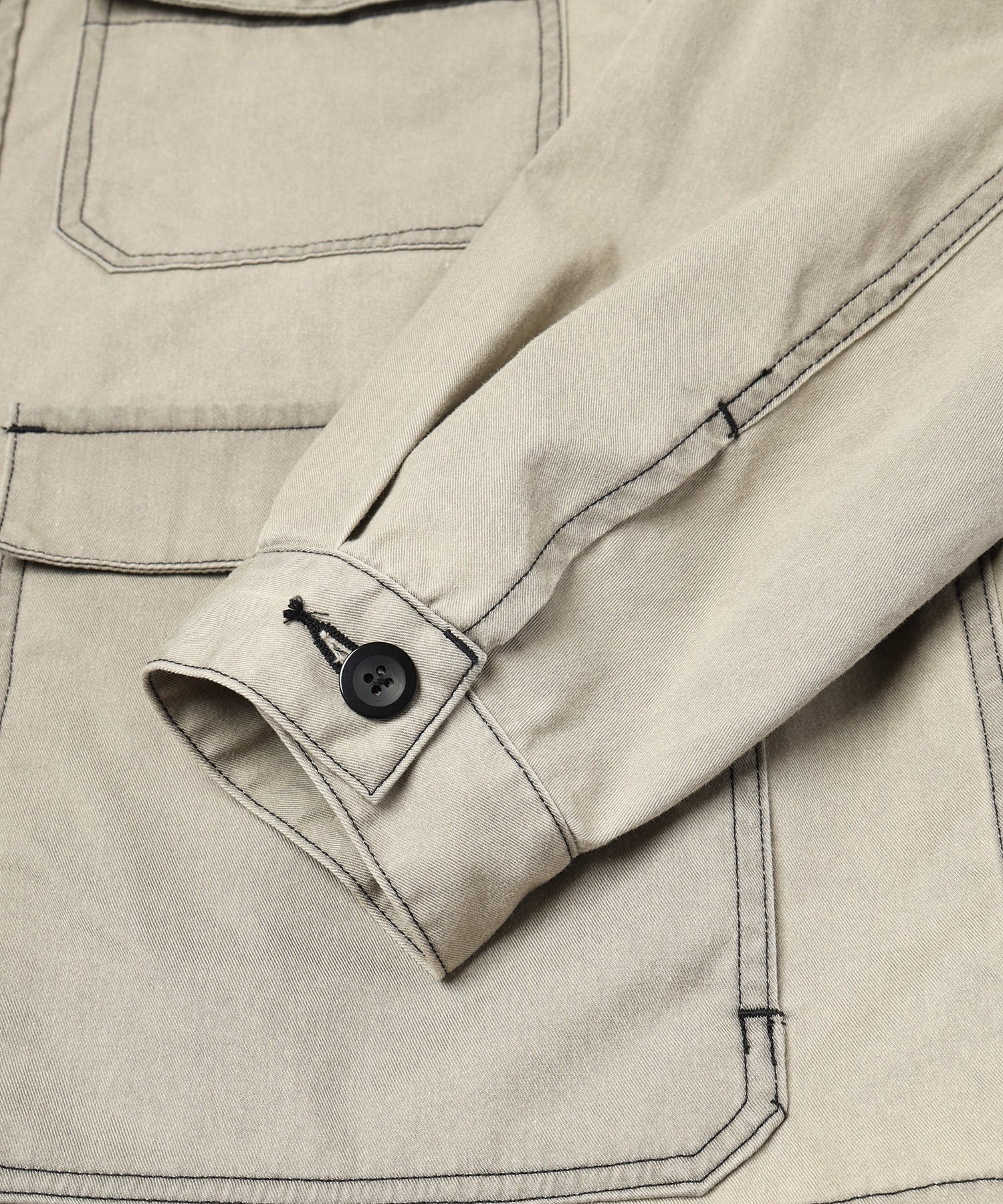 Frosted Wash Leather Collar Chino Jacket