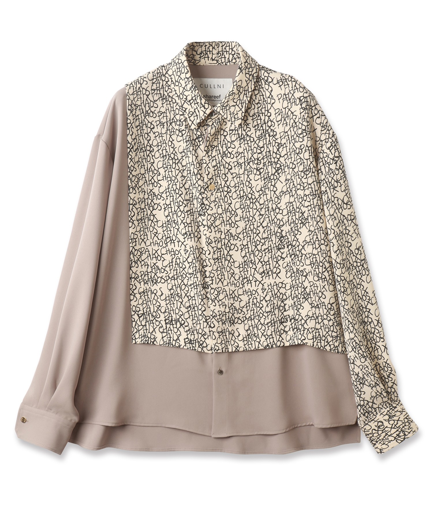 CHAOS Pattern Asymmetrical Layered Shirt