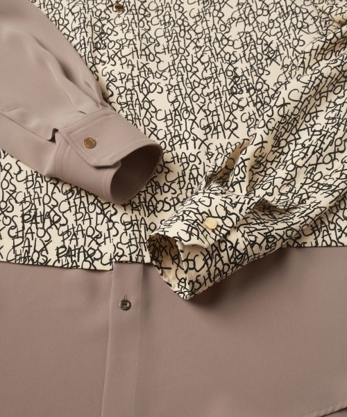 CHAOS Pattern Asymmetrical Layered Shirt
