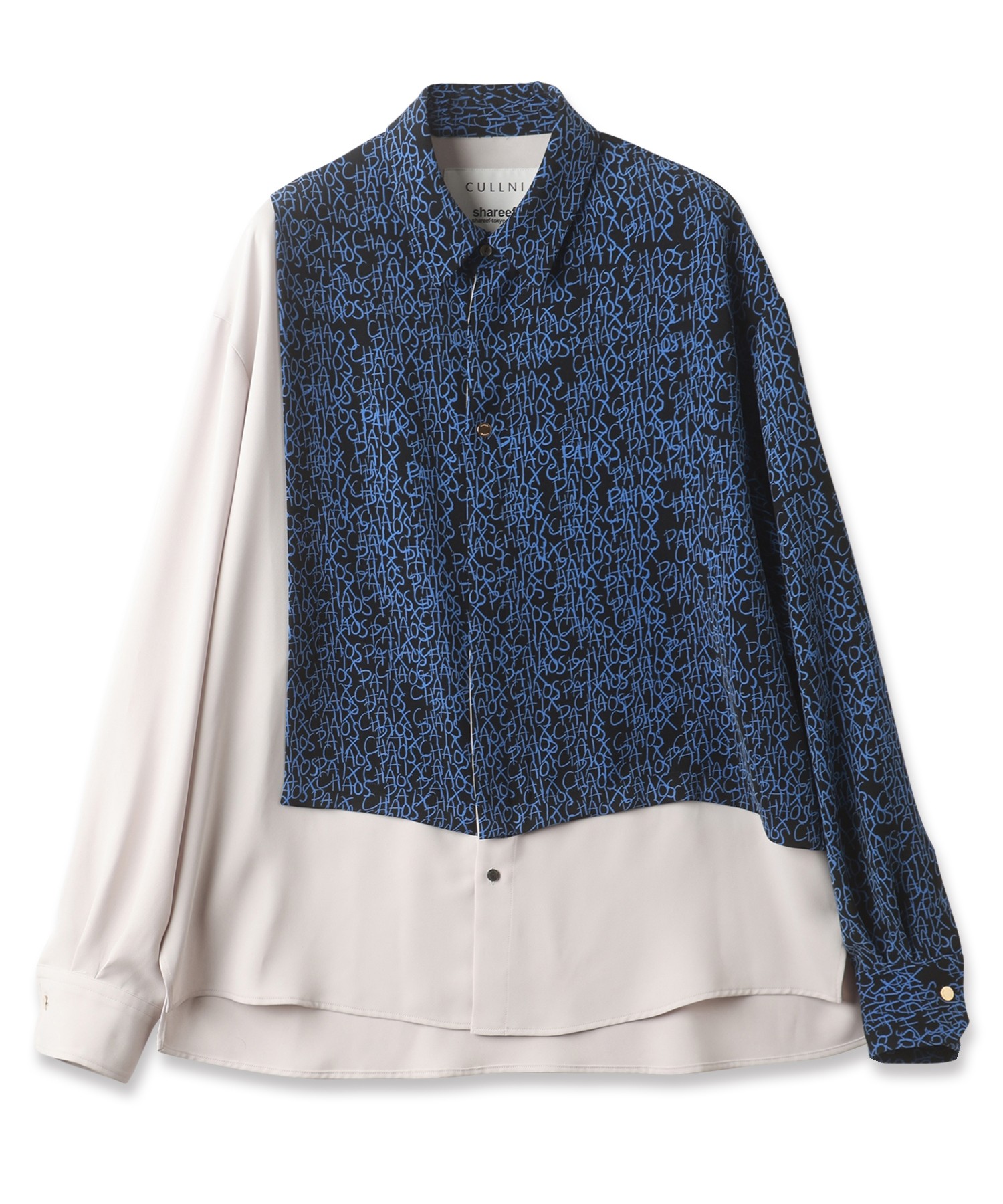 CHAOS Pattern Asymmetrical Layered Shirt