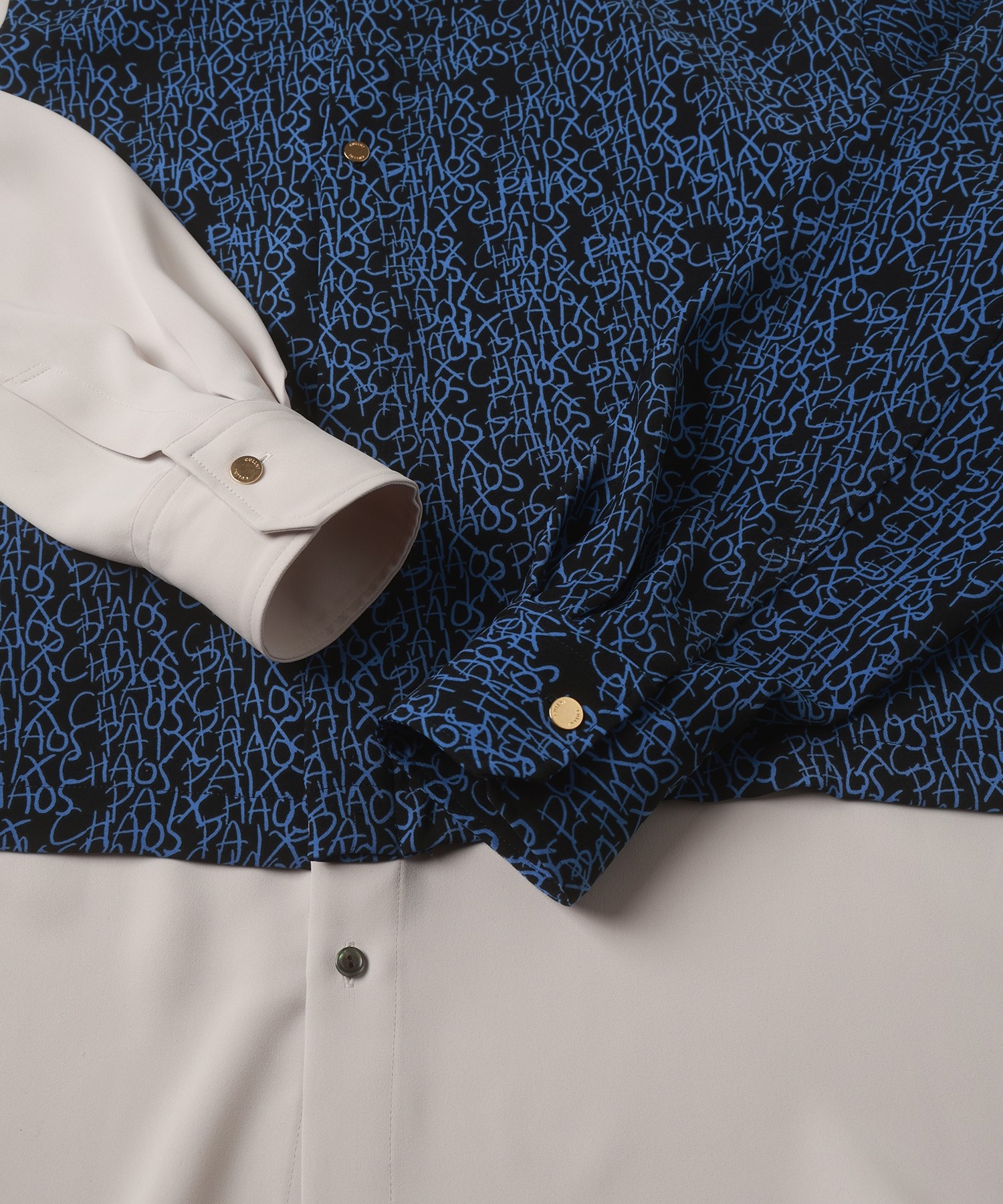 CHAOS Pattern Asymmetrical Layered Shirt