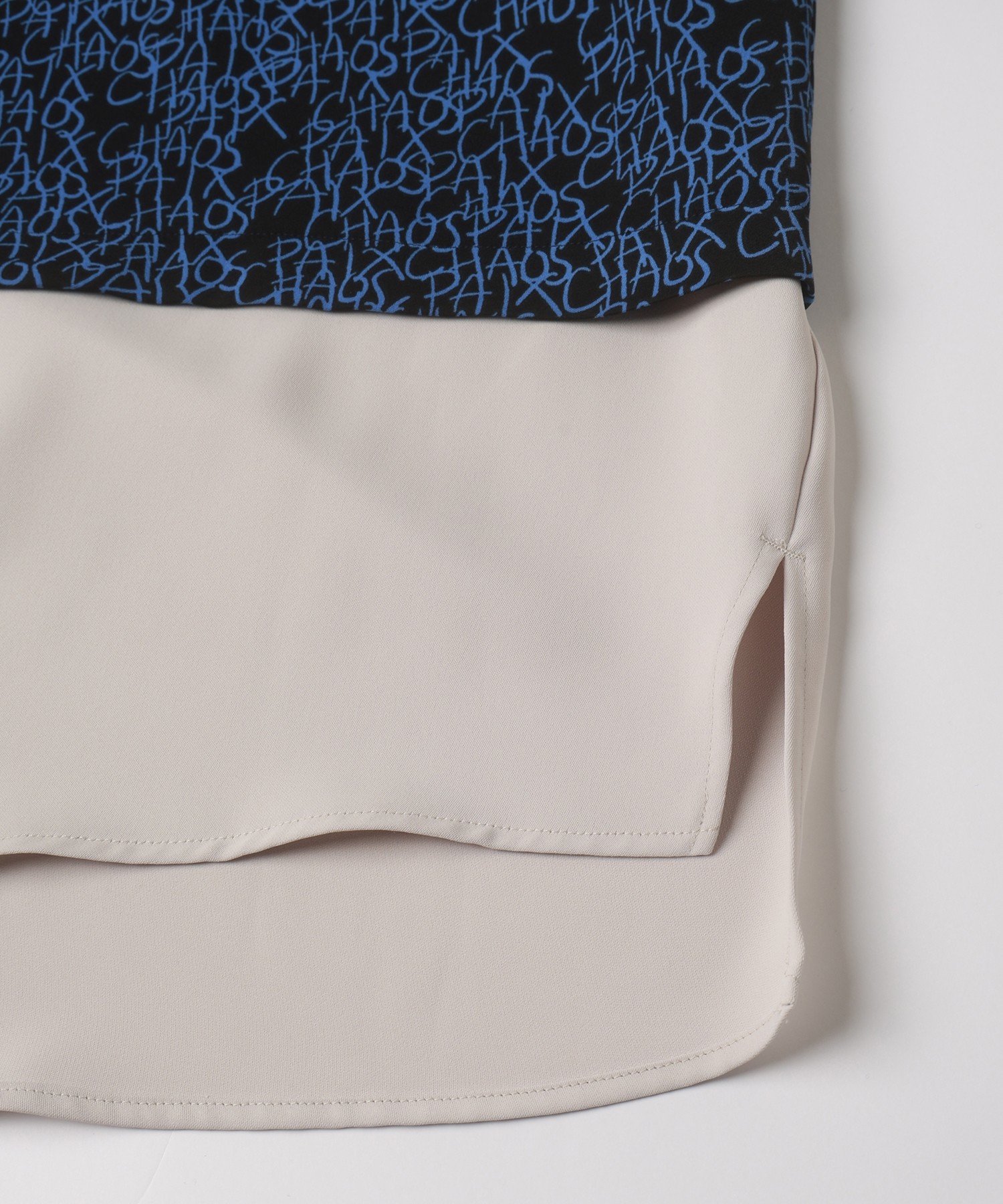 CHAOS Pattern Asymmetrical Layered Shirt