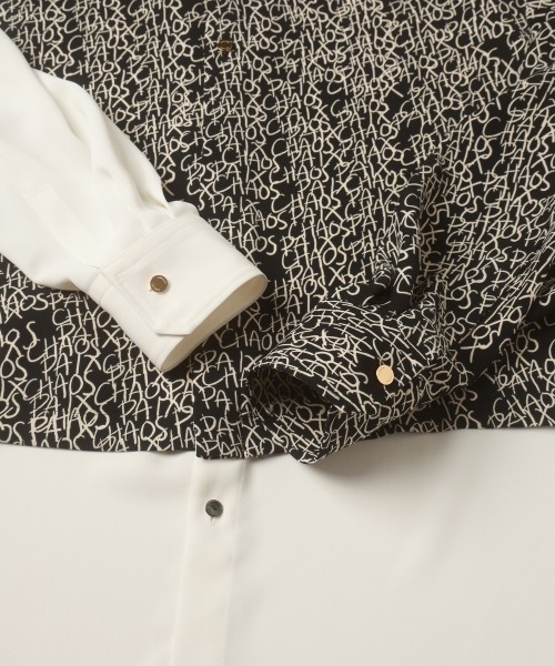 CHAOS Pattern Asymmetrical Layered Shirt