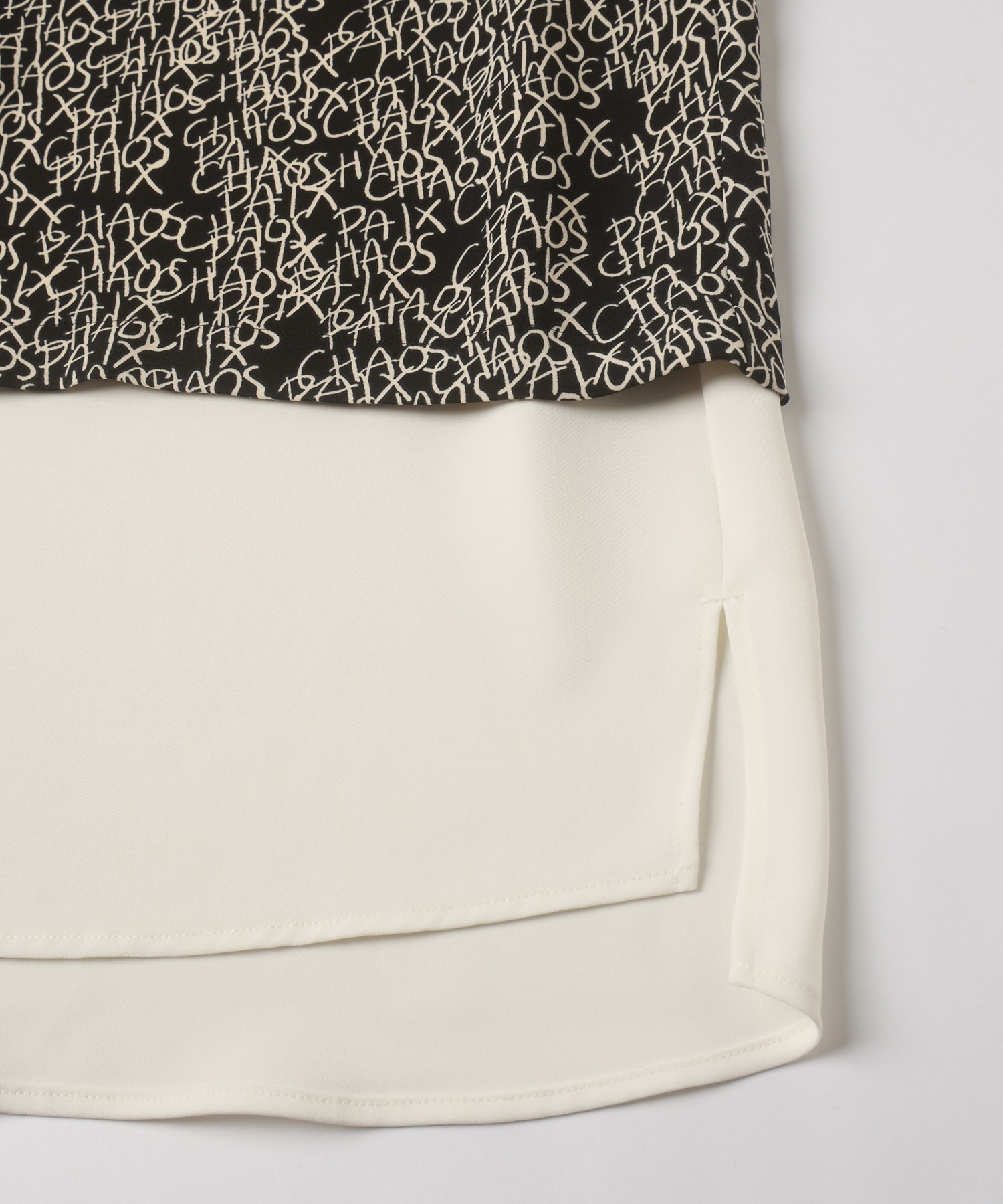 CHAOS Pattern Asymmetrical Layered Shirt