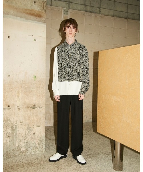 CHAOS Pattern Asymmetrical Layered Shirt