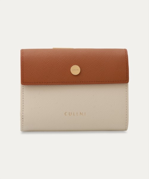 Leather Flap Mini wallet  With A Clasp