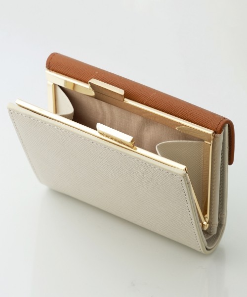 Leather Flap Mini wallet  With A Clasp