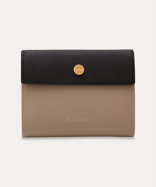 Leather Flap Mini wallet  With A Clasp