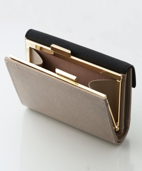 Leather Flap Mini wallet  With A Clasp