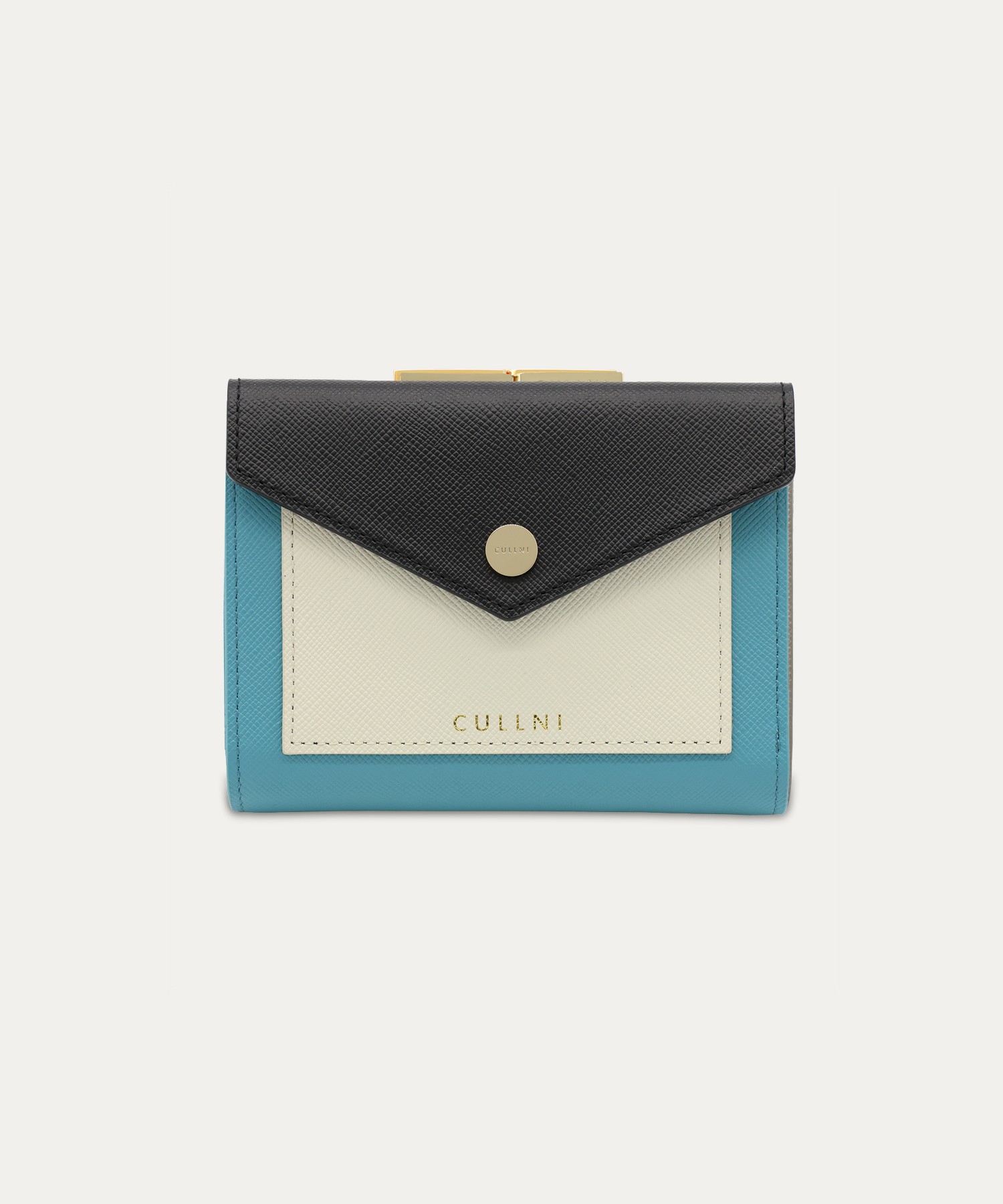 Leather Combination Pocket Flap Clasp Wallet