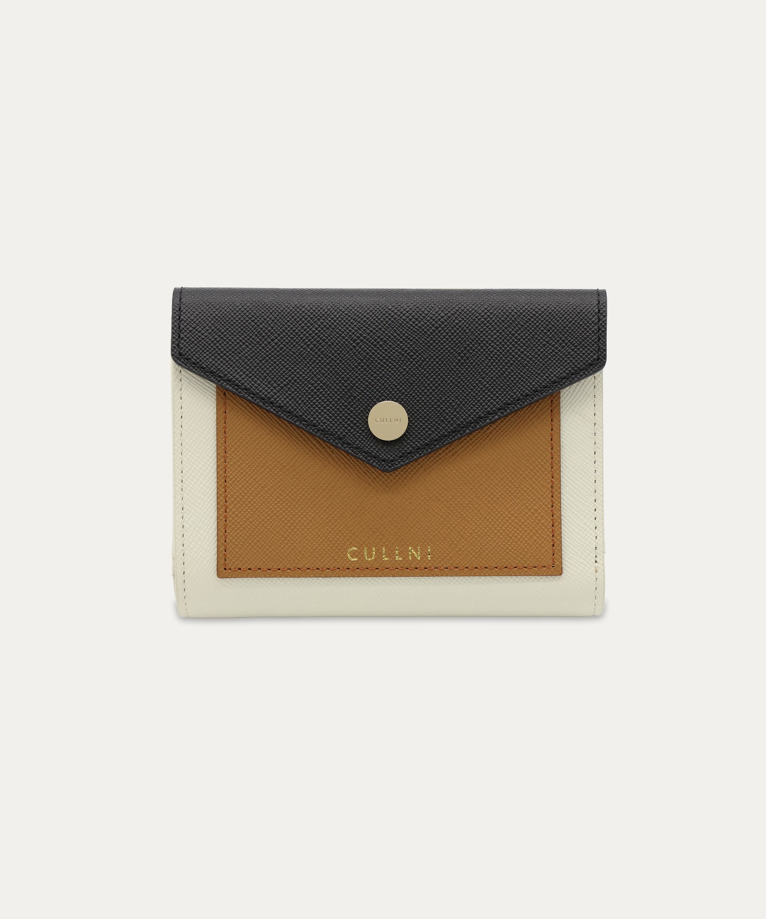 Leather Combination Pocket Flap Clasp Wallet