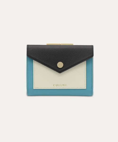 Leather Combination Pocket Flap Clasp Wallet