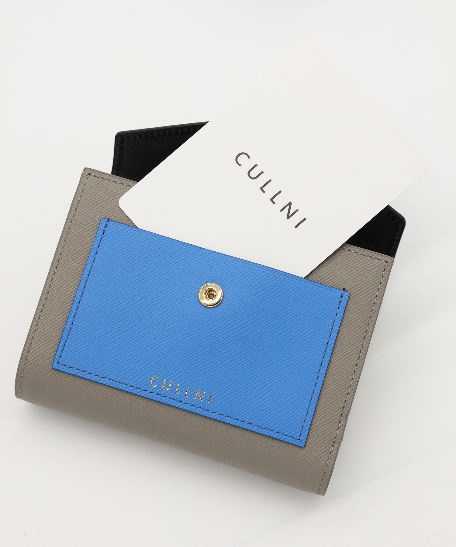 Leather Combination Pocket Flap Clasp Wallet